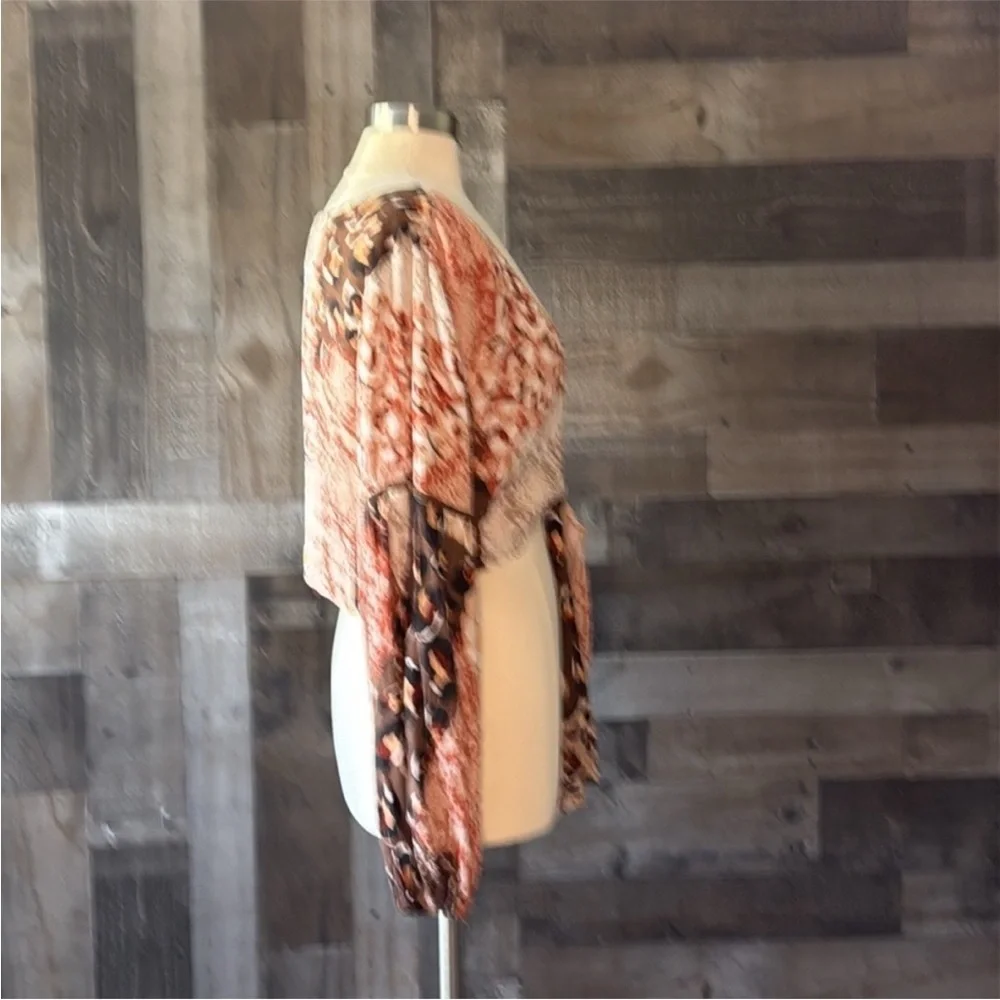 RAGA front tie top medium wanderlust festival boho chic earthtone animal print - Picture 9 of 12